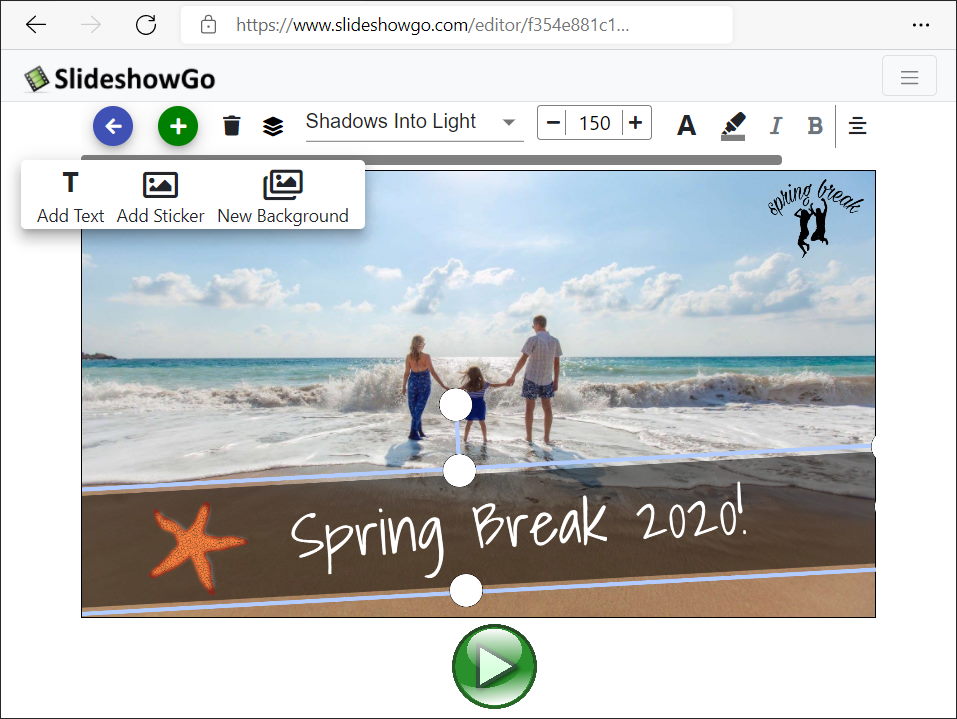 image of a family on the beach celebrating spring break